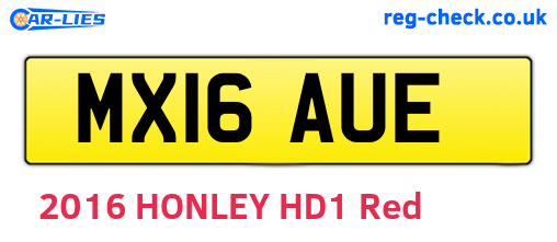 MX16AUE are the vehicle registration plates.