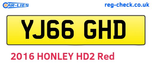 YJ66GHD are the vehicle registration plates.