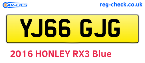 YJ66GJG are the vehicle registration plates.