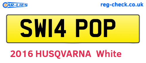 SW14POP are the vehicle registration plates.