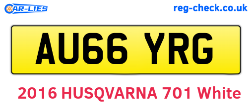 AU66YRG are the vehicle registration plates.