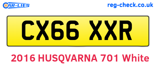 CX66XXR are the vehicle registration plates.