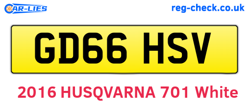 GD66HSV are the vehicle registration plates.