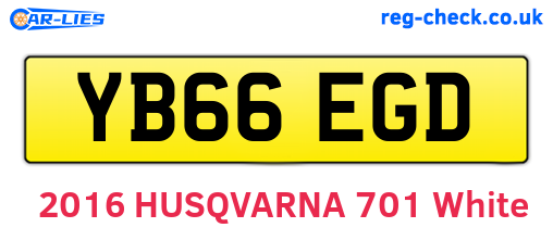 YB66EGD are the vehicle registration plates.