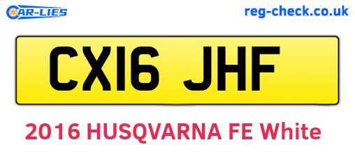 CX16JHF are the vehicle registration plates.