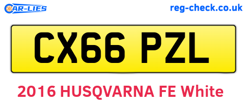 CX66PZL are the vehicle registration plates.