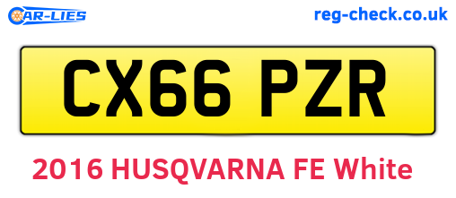 CX66PZR are the vehicle registration plates.