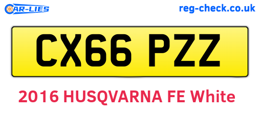 CX66PZZ are the vehicle registration plates.