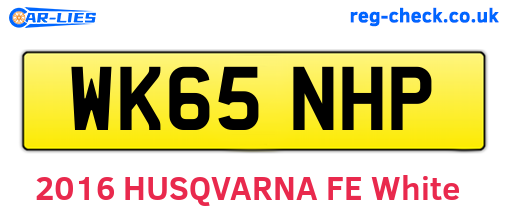 WK65NHP are the vehicle registration plates.