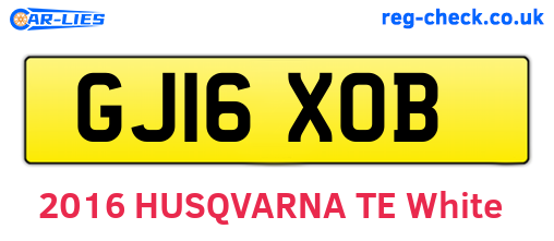 GJ16XOB are the vehicle registration plates.