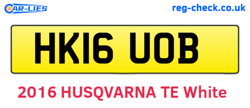 HK16UOB are the vehicle registration plates.