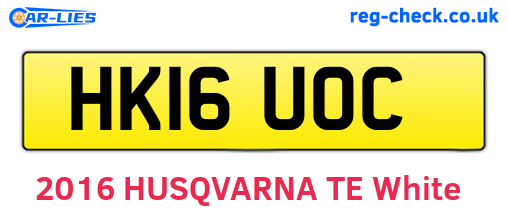 HK16UOC are the vehicle registration plates.