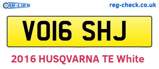 VO16SHJ are the vehicle registration plates.