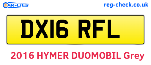 DX16RFL are the vehicle registration plates.