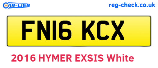 FN16KCX are the vehicle registration plates.