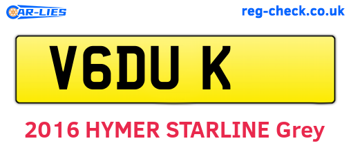V6DUK are the vehicle registration plates.