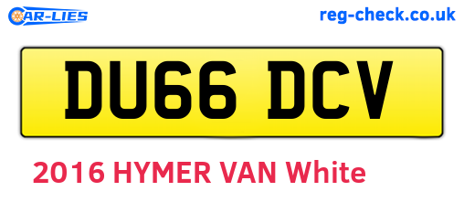 DU66DCV are the vehicle registration plates.