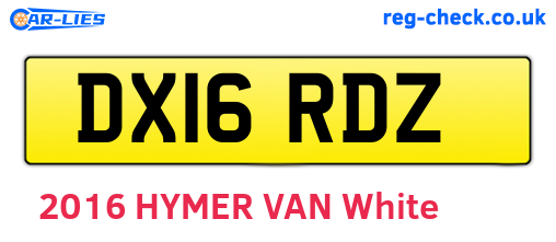 DX16RDZ are the vehicle registration plates.