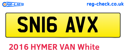 SN16AVX are the vehicle registration plates.