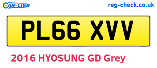 PL66XVV are the vehicle registration plates.