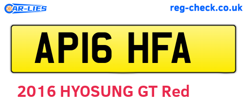 AP16HFA are the vehicle registration plates.