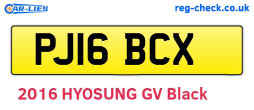 PJ16BCX are the vehicle registration plates.