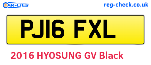 PJ16FXL are the vehicle registration plates.