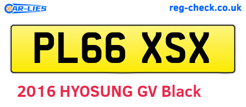 PL66XSX are the vehicle registration plates.