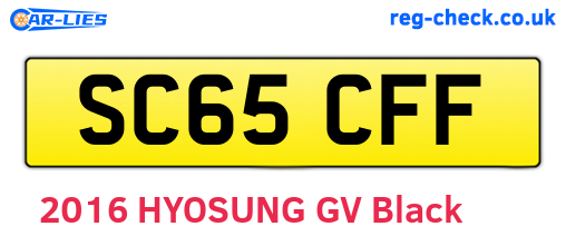 SC65CFF are the vehicle registration plates.