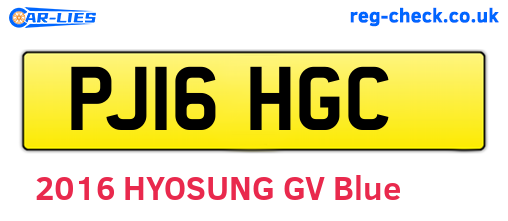 PJ16HGC are the vehicle registration plates.