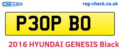 P30PBO are the vehicle registration plates.