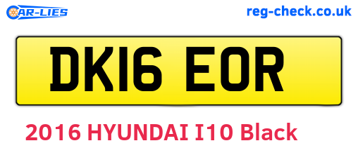 DK16EOR are the vehicle registration plates.