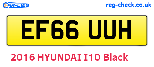 EF66UUH are the vehicle registration plates.