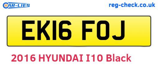 EK16FOJ are the vehicle registration plates.