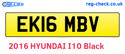 EK16MBV are the vehicle registration plates.