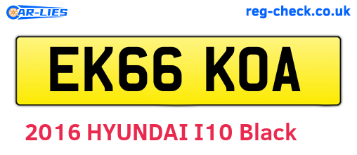 EK66KOA are the vehicle registration plates.