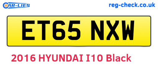 ET65NXW are the vehicle registration plates.