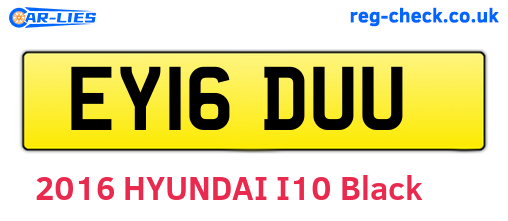 EY16DUU are the vehicle registration plates.