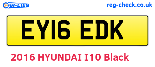 EY16EDK are the vehicle registration plates.