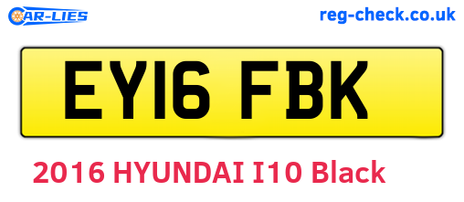 EY16FBK are the vehicle registration plates.