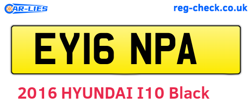 EY16NPA are the vehicle registration plates.