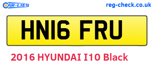 HN16FRU are the vehicle registration plates.