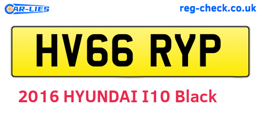 HV66RYP are the vehicle registration plates.