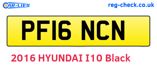 PF16NCN are the vehicle registration plates.