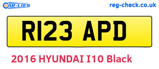 R123APD are the vehicle registration plates.