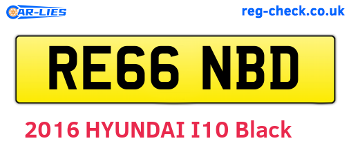 RE66NBD are the vehicle registration plates.