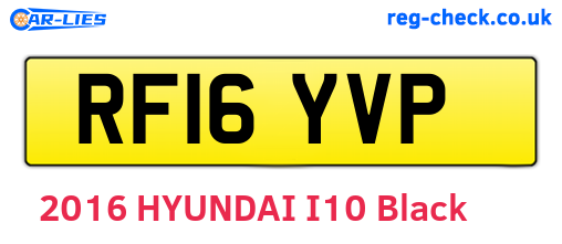 RF16YVP are the vehicle registration plates.