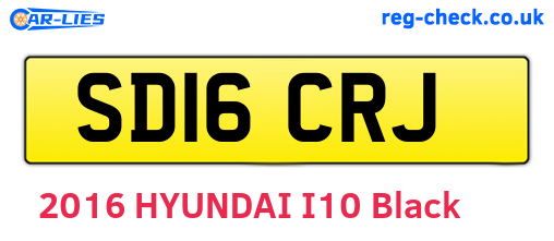 SD16CRJ are the vehicle registration plates.