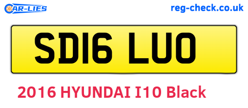 SD16LUO are the vehicle registration plates.