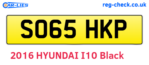 SO65HKP are the vehicle registration plates.